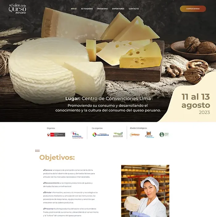 Diseño de la página del Salón del Queso 2024 - Evento de quesos y degustaciones